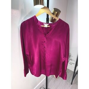 Rodier Paris Top 100% silk office siren party parisian style new york style LG
